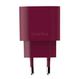 Smartline 20W Väggladdare m. 1 x USB-C – Mörkröd