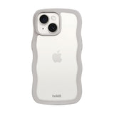 iPhone 17e / 16e / 15 / 14 / 13 Holdit Wavy Skal - Wool Grey / Transparent