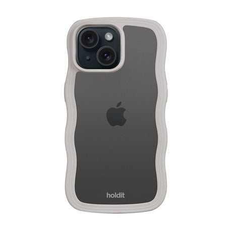 iPhone 17e / 16e / 15 / 14 / 13 Holdit Wavy Skal - Wool Grey / Transparent