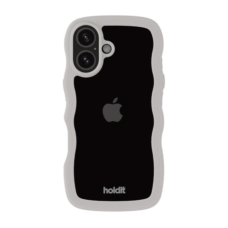 iPhone 16 Holdit Wavy Skal - Wool Grey / Transparent