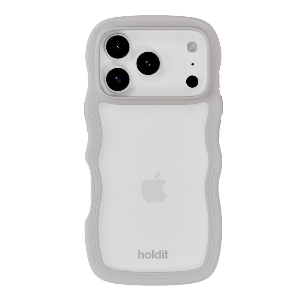 iPhone 17 Pro Holdit Wavy Skal - Wool Grey / Transparent