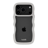 iPhone 17 Pro Holdit Wavy Skal - Wool Grey / Transparent