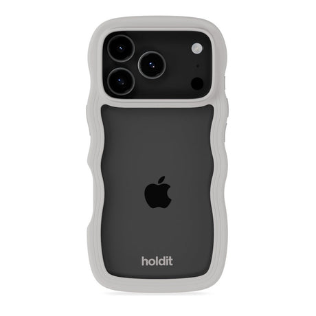 iPhone 17 Pro Holdit Wavy Skal - Wool Grey / Transparent