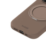 iPhone 16 Pro Holdit Silikone Stand Skal - Mocha Brown