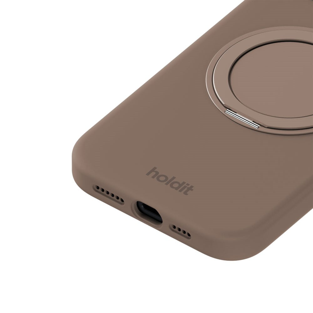 iPhone 17e / 16e / 15 Holdit Silikone Stand Skal - Mocha Brown