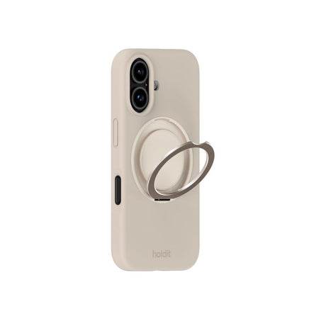 iPhone 16 Holdit Silikone Stand Skal - Light Beige