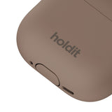 Apple AirPods (4. Gen.) Holdit Silicone Case m. Karabinhake - Mocha Brown