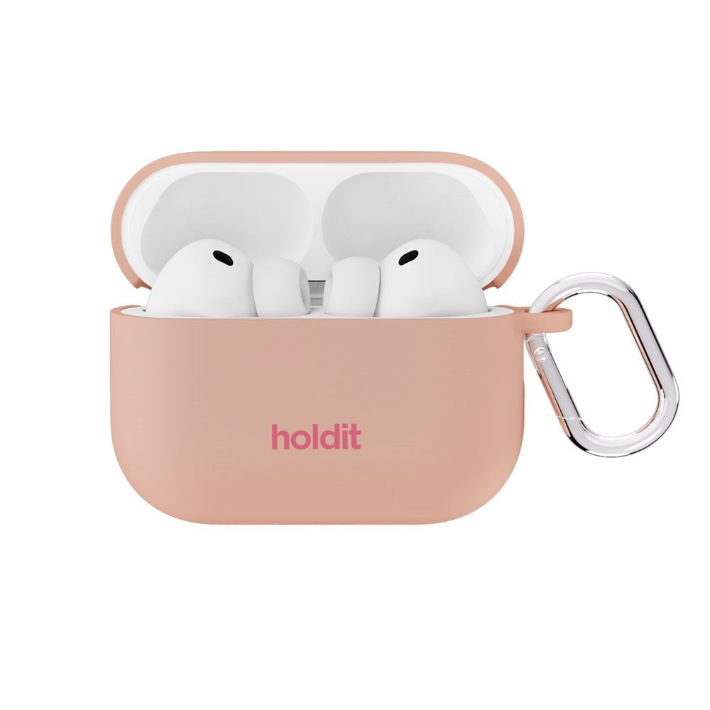 Apple AirPods Pro (3. Gen.) Holdit Silicone Case m. Karabinhake - Bare Pink