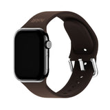 Apple Watch (38/40/SE/41/42mm) Holdit Silikon Armband m. Metallspänne - Chocolate