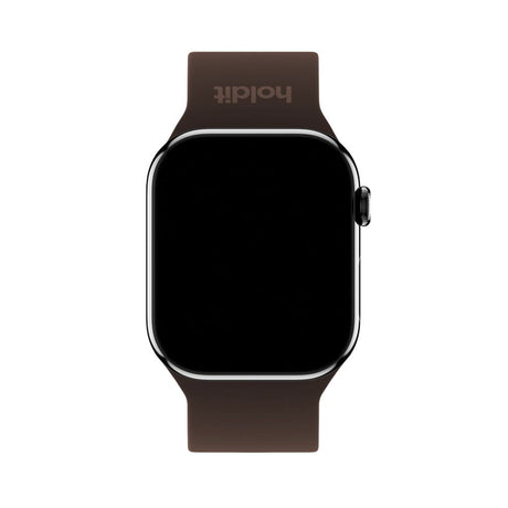 Apple Watch (38/40/SE/41/42mm) Holdit Silikon Armband m. Metallspänne - Chocolate
