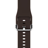 Apple Watch (38/40/SE/41/42mm) Holdit Silikon Armband m. Metallspänne - Chocolate