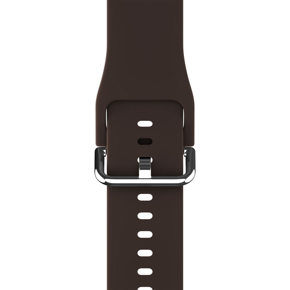 Apple Watch (42/44/SE/45/46/49mm) Holdit Silikon Armband m. Metallspänne - Chocolate