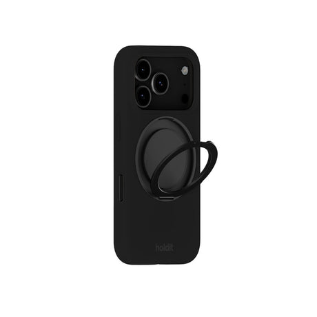 iPhone 18 Pro / 17 Pro Holdit Silikone Stand Skal - Black