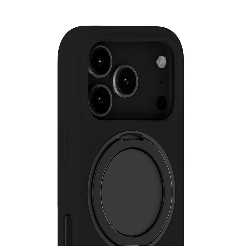iPhone 18 Pro / 17 Pro Holdit Silikone Stand Skal - Black