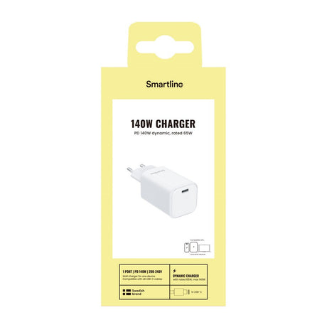 Smartline 140W Väggladdare m. 1x USB-C - Vit