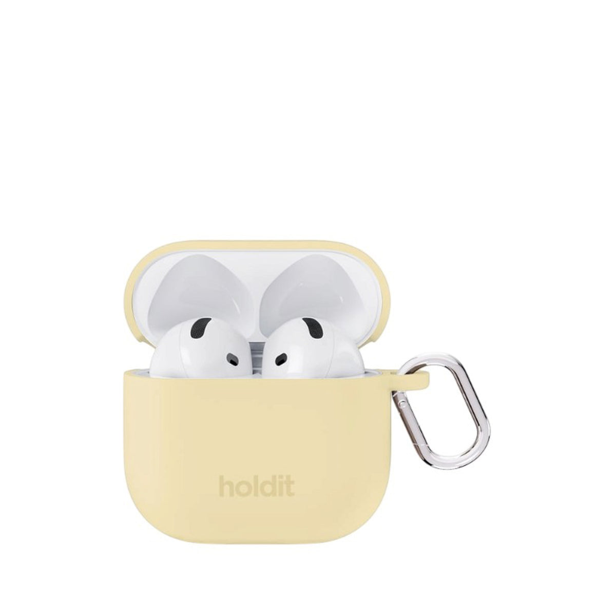 Apple AirPods (5. & 4. Gen.) Holdit Silicone Case m. Karabinhake - Butter Yellow