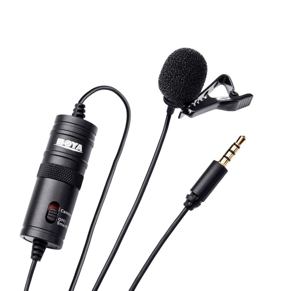 BOYA BY-M1 Clip-On Mikrofon m. 3.5mm Minijack - 6m - Svart