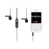 BOYA BY-M1DM Dubbel Mikrofon m. 3.5mm Minijack - 4m - Svart