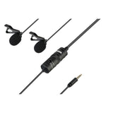 BOYA BY-M1DM Dubbel Mikrofon m. 3.5mm Minijack - 4m - Svart