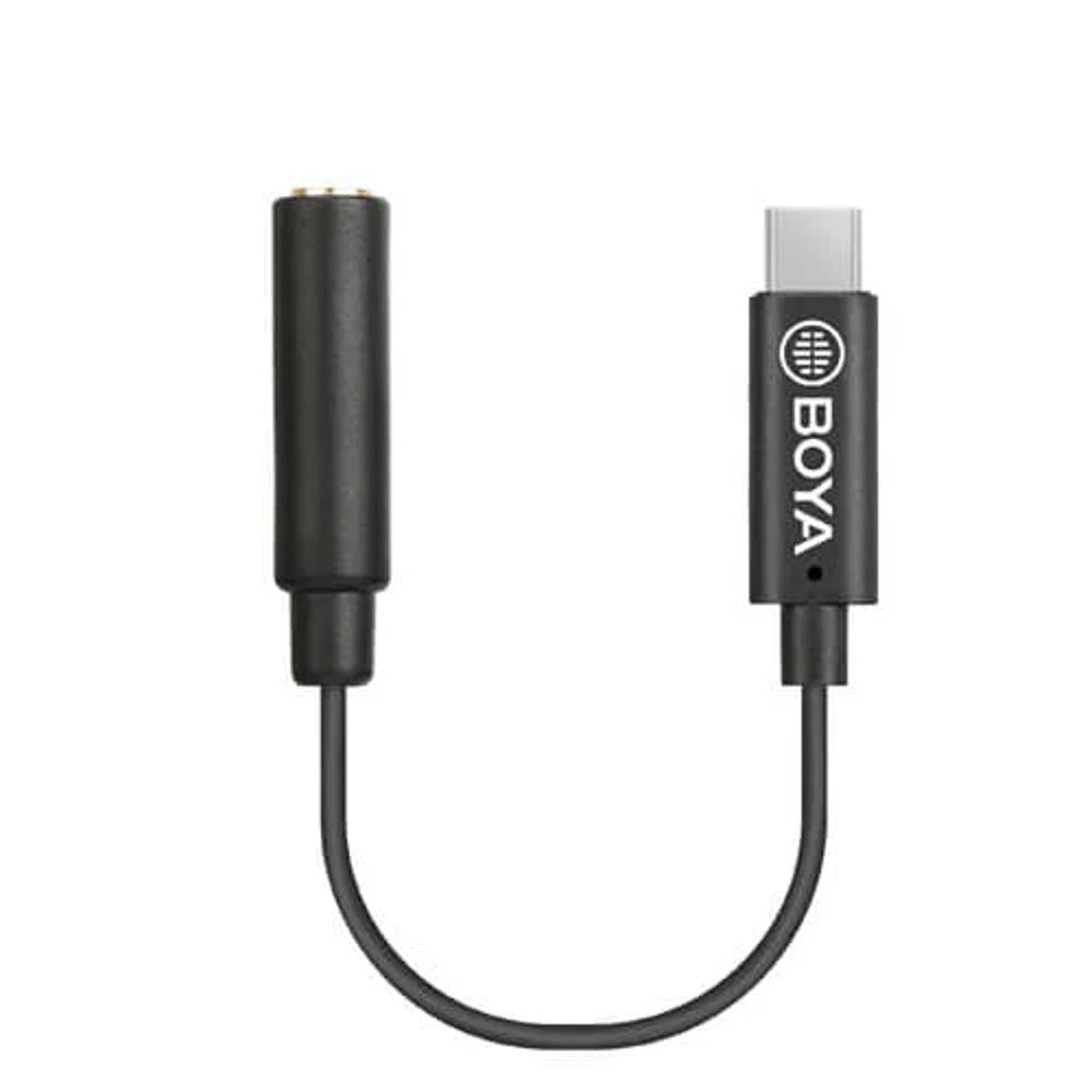 BOYA BY-K4 Ljudadapter - USB-C till 3.5mm Minijack - Svart