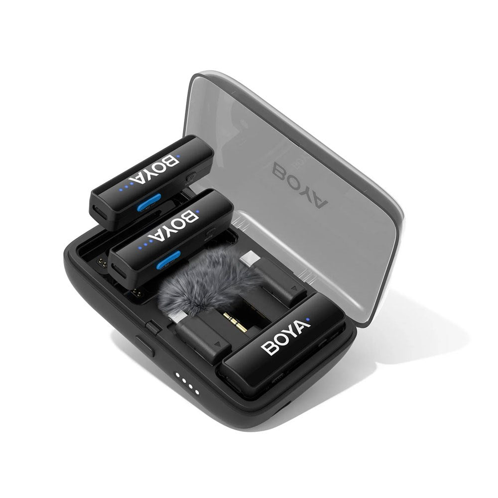 BOYA BOYALINK Trådlöst Mikrofon Set m. Lightning / USB-C / 3.5mm Minijack - Svart
