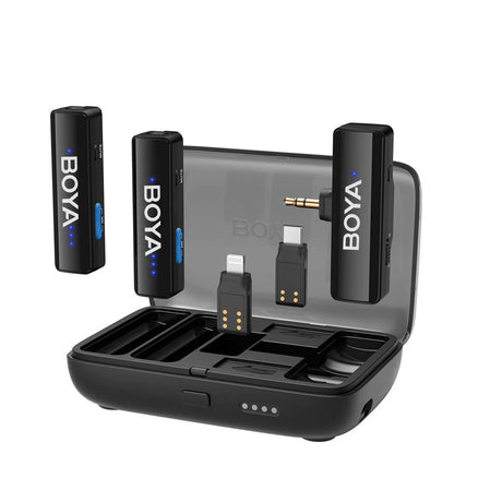 BOYA BOYALINK Trådlöst Mikrofon Set m. Lightning / USB-C / 3.5mm Minijack - Svart