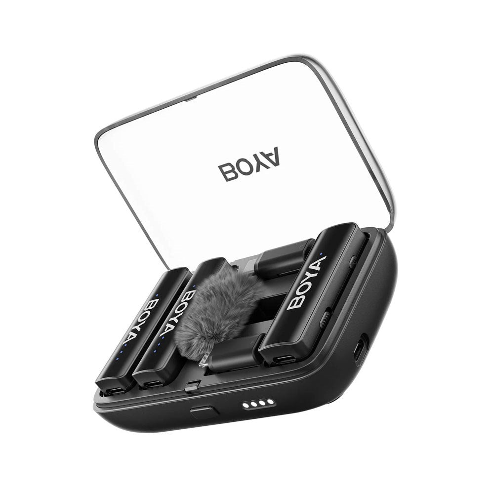BOYA BOYALINK Trådlöst Mikrofon Set m. Lightning / USB-C / 3.5mm Minijack - Svart