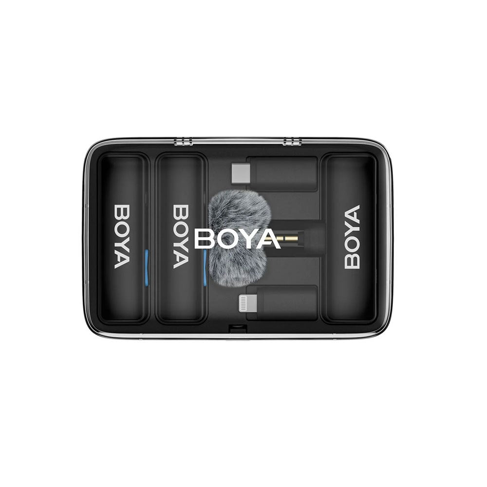 BOYA BOYALINK Trådlöst Mikrofon Set m. Lightning / USB-C / 3.5mm Minijack - Svart