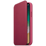 Original Apple iPhone X Leather Folio Fodral Berry (MQRX2ZM/A)