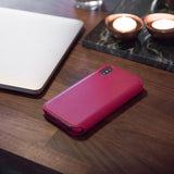 Original Apple iPhone X Leather Folio Fodral Berry (MQRX2ZM/A)