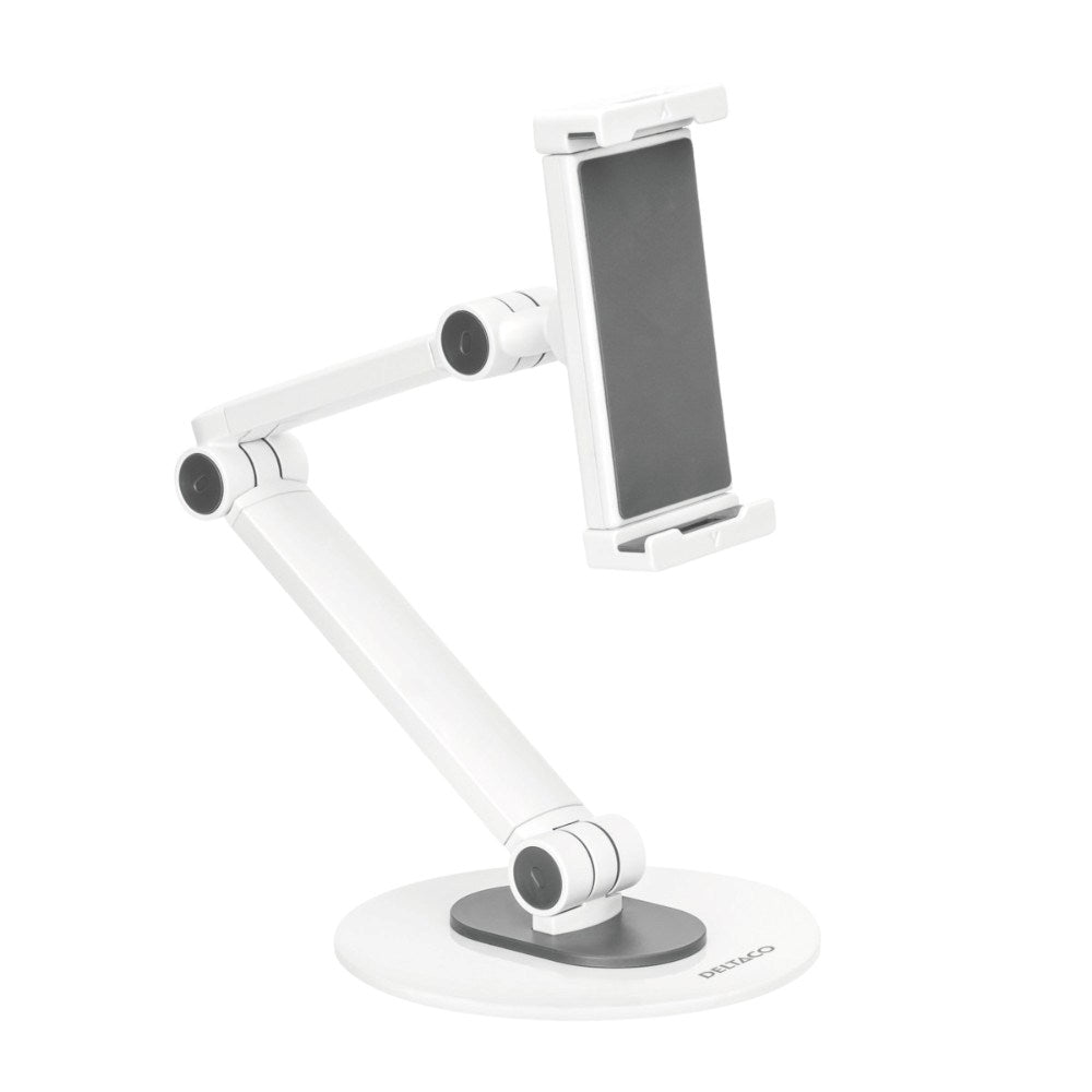 Deltaco Universal Surfplatta / Mobilhållare för Bord - Mått: 4,7 - 12,9" - Vit