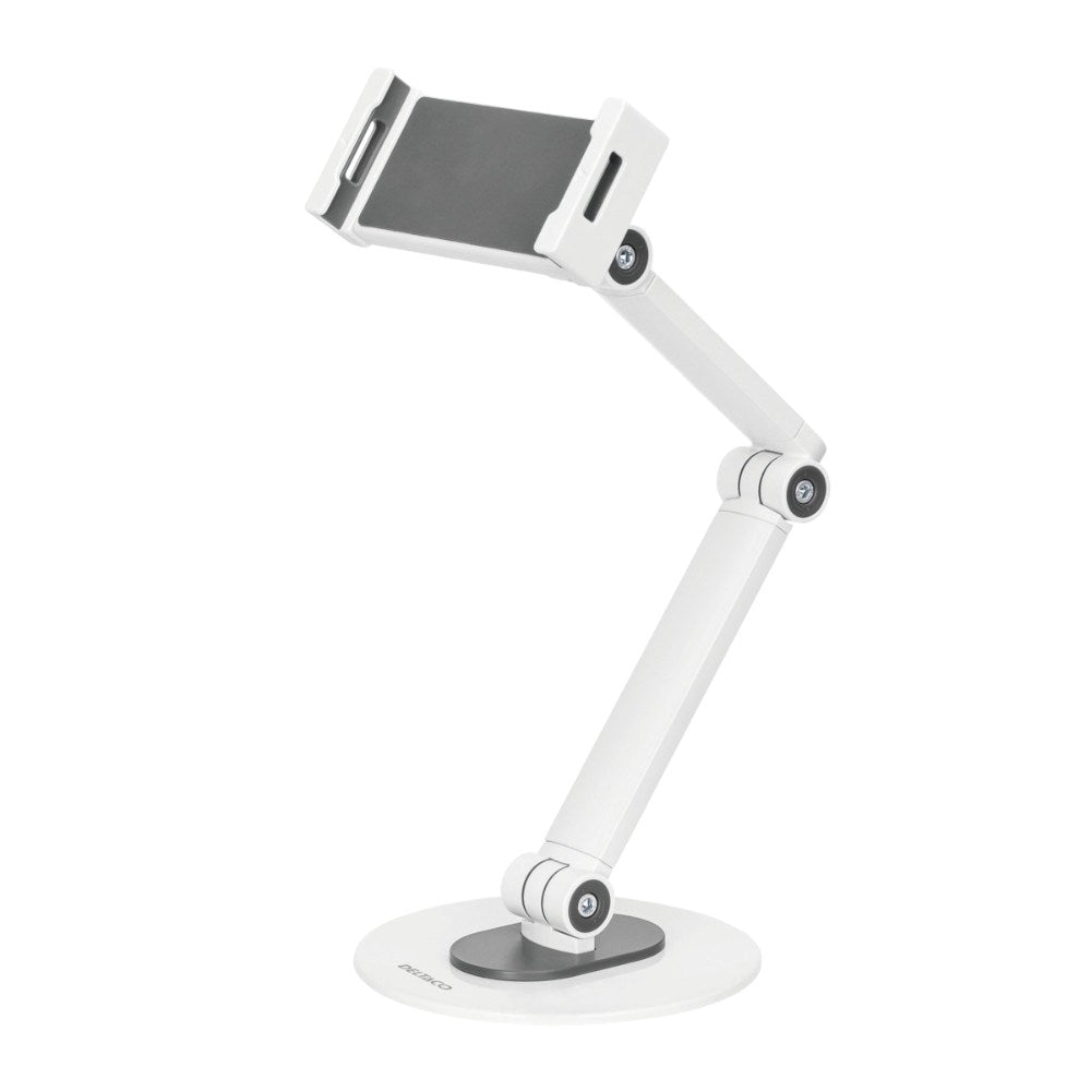 Deltaco Universal Surfplatta / Mobilhållare för Bord - Mått: 4,7 - 12,9" - Vit