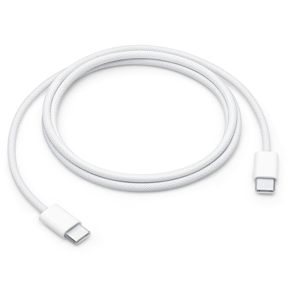 Original Apple USB-C till USB-C Vävd kabel 60W - 1m - Vit (MQKJ3ZM/A)