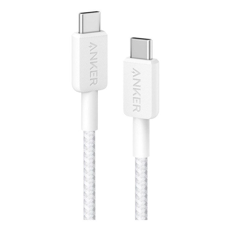 Anker 322 Nylon USB-C - USB-C Kabel 60W / 1.8 Meter - Vit