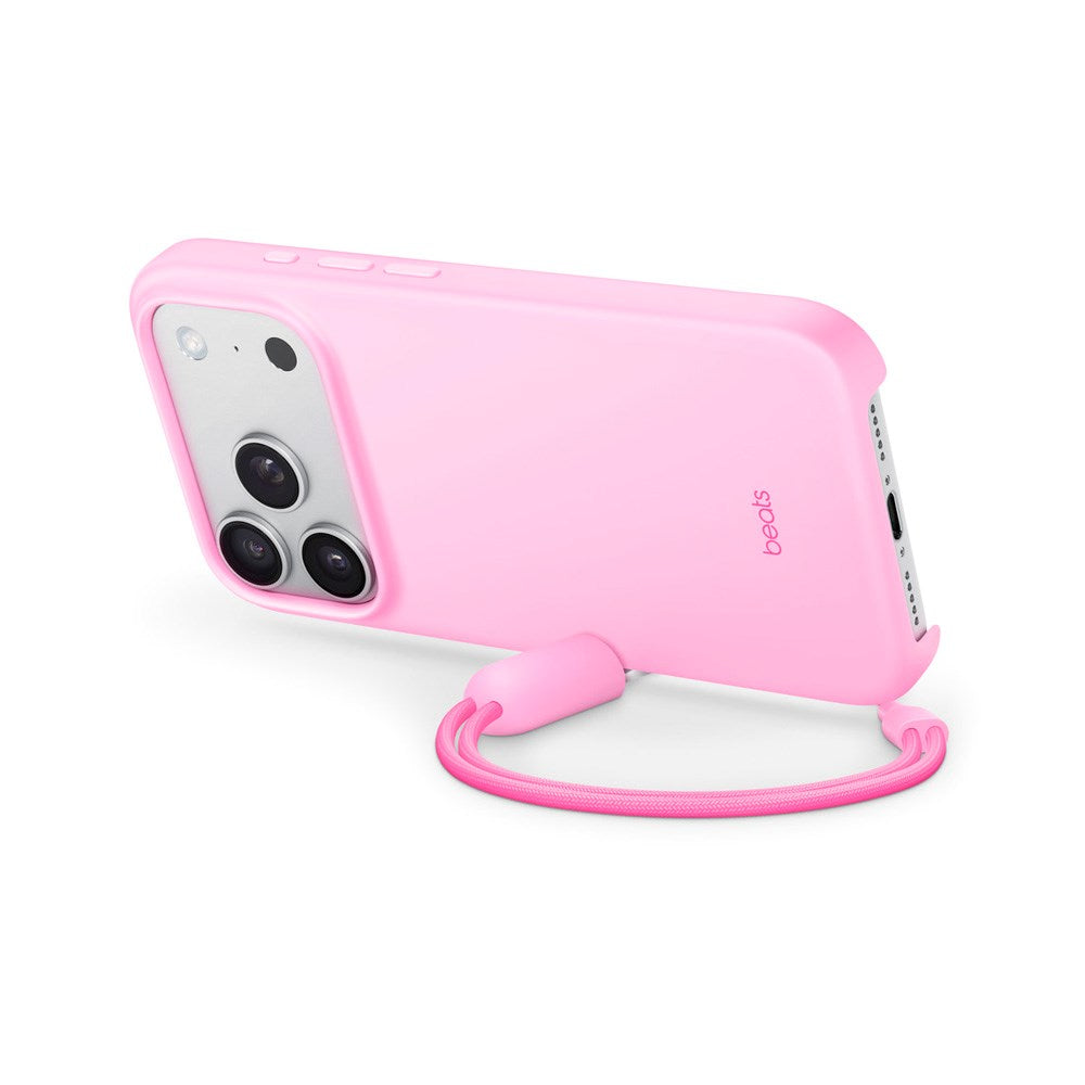 Original Apple Beats iPhone 17 Pro Skal m. Rem - MagSafe Kompatibel - Pebble Pink