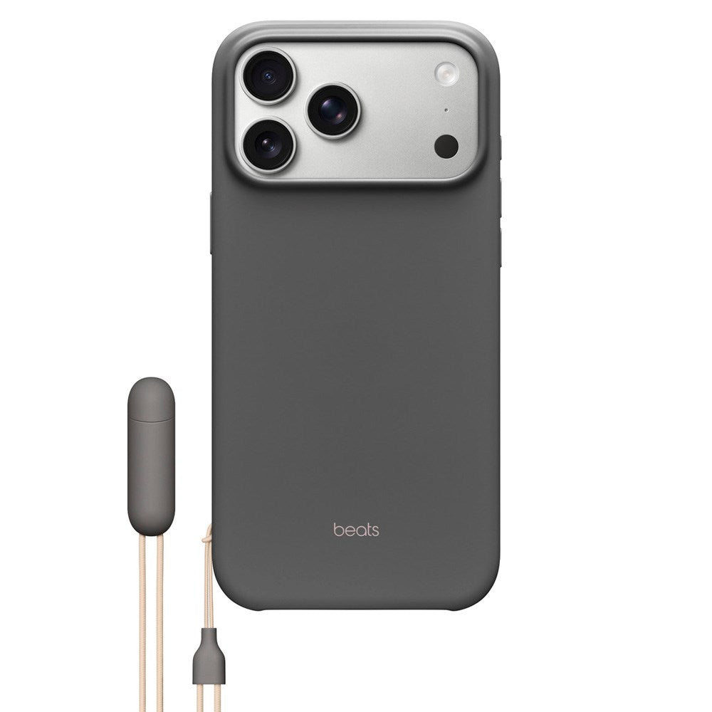 Original Apple Beats iPhone 17 Pro Max Skal m. Rem - MagSafe Kompatibel - Granite Gray