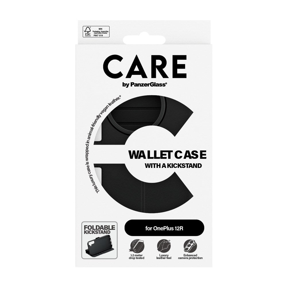 CARE by PanzerGlass OnePlus 12R Feature Wallet Case med Stativfunktion - Svart