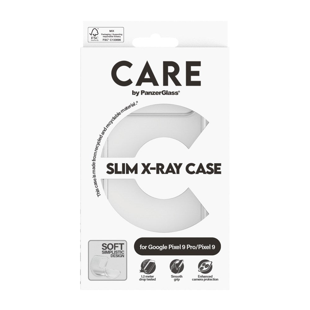 CARE by PanzerGlass Google Pixel 9 / 9 Pro FASHION X-Ray Soft Basic Skal - Genomskinlig