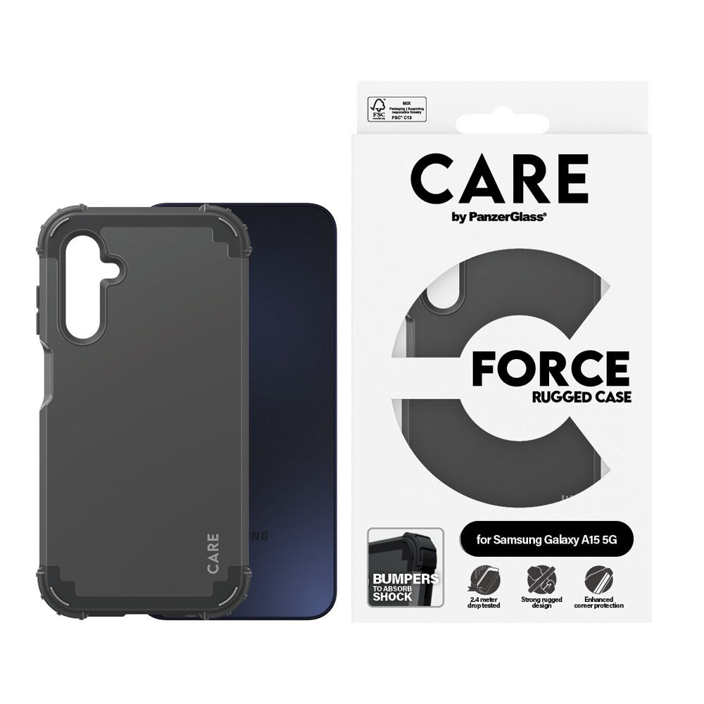 CARE by PanzerGlass Samsung Galaxy A15 (5G) Fashionable FORCE Case - MagSafe Kompatibel - Svart