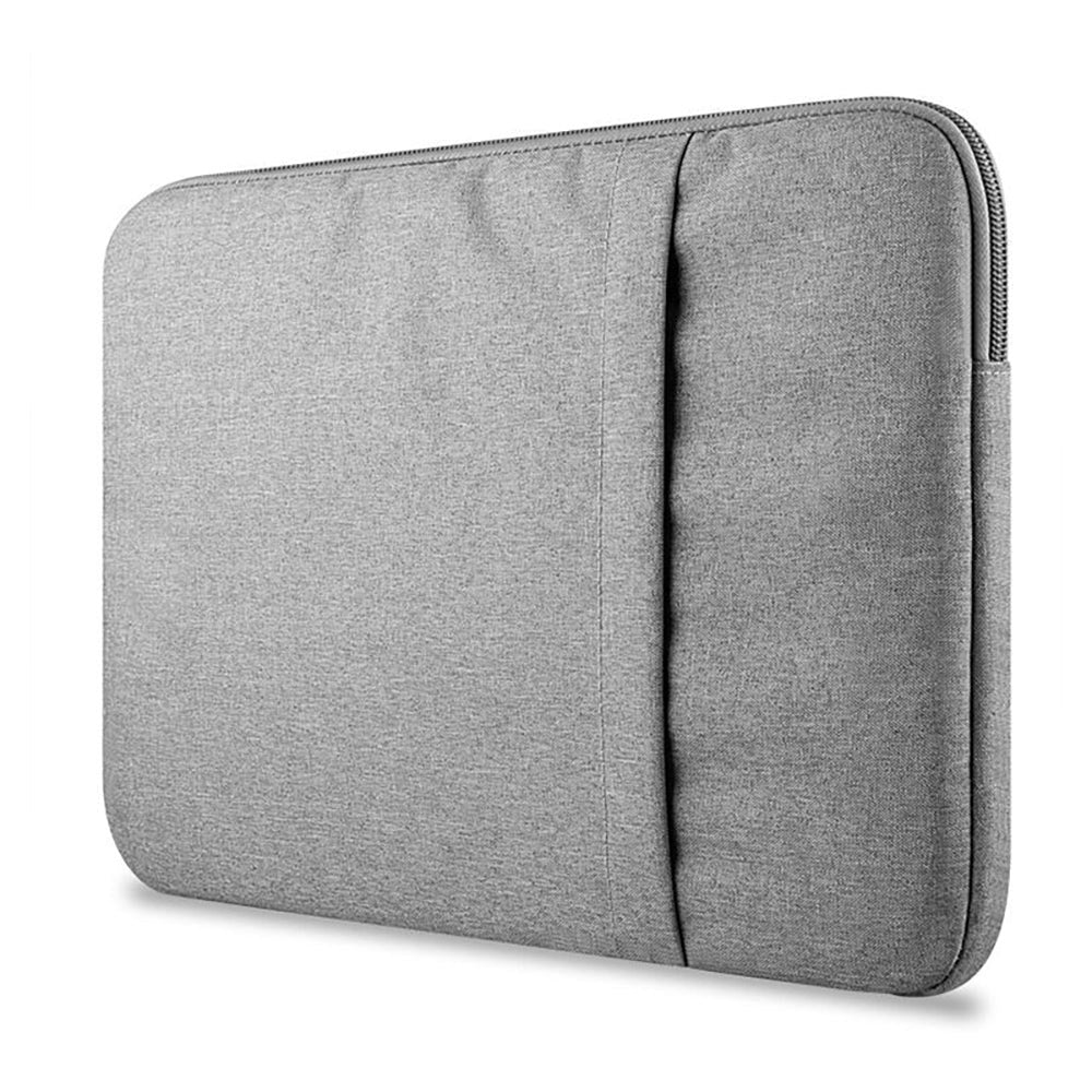 Tech-Protect Tyg Laptop Sleeve 13-14" med extra ficka (33 x 24 cm) - Ljusgrå