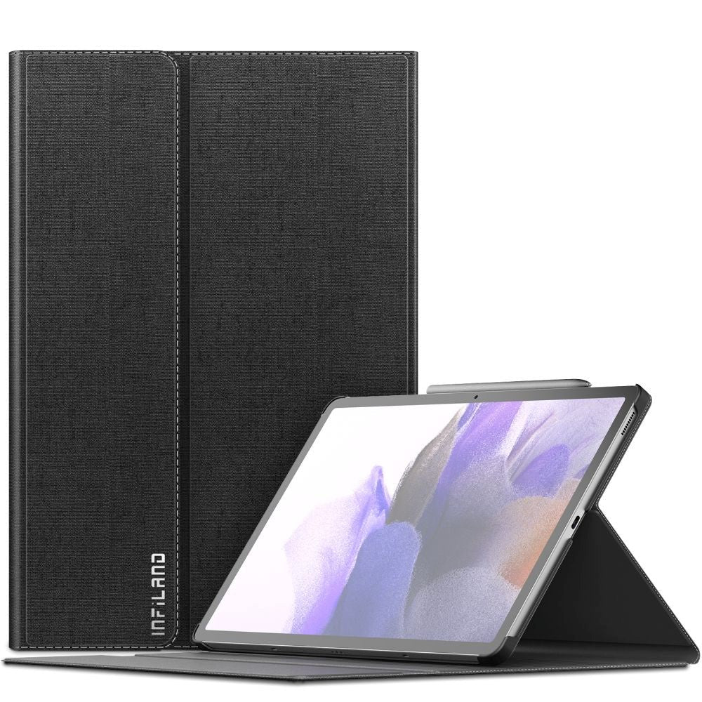Samsung Galaxy Tab S7 FE 12.4" Infiland Classic Stand Fodral med S-Pen Hållare - Svart