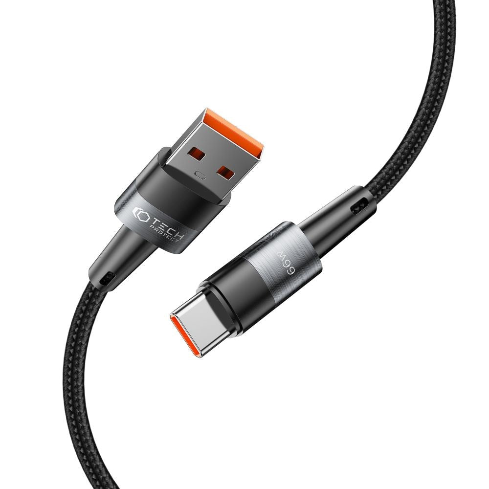 Tech-Protect Ultraboost USB-A till USB-C Kabel 66W/6A 2m - Svart