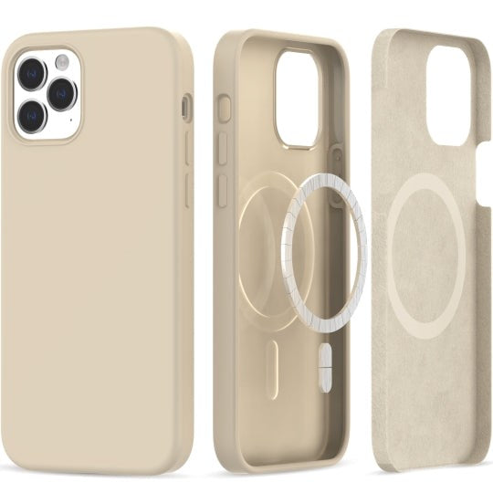 iPhone 12 / 12 Pro Tech-Protect Silikon Skal - MagSafe Kompatibel - Beige