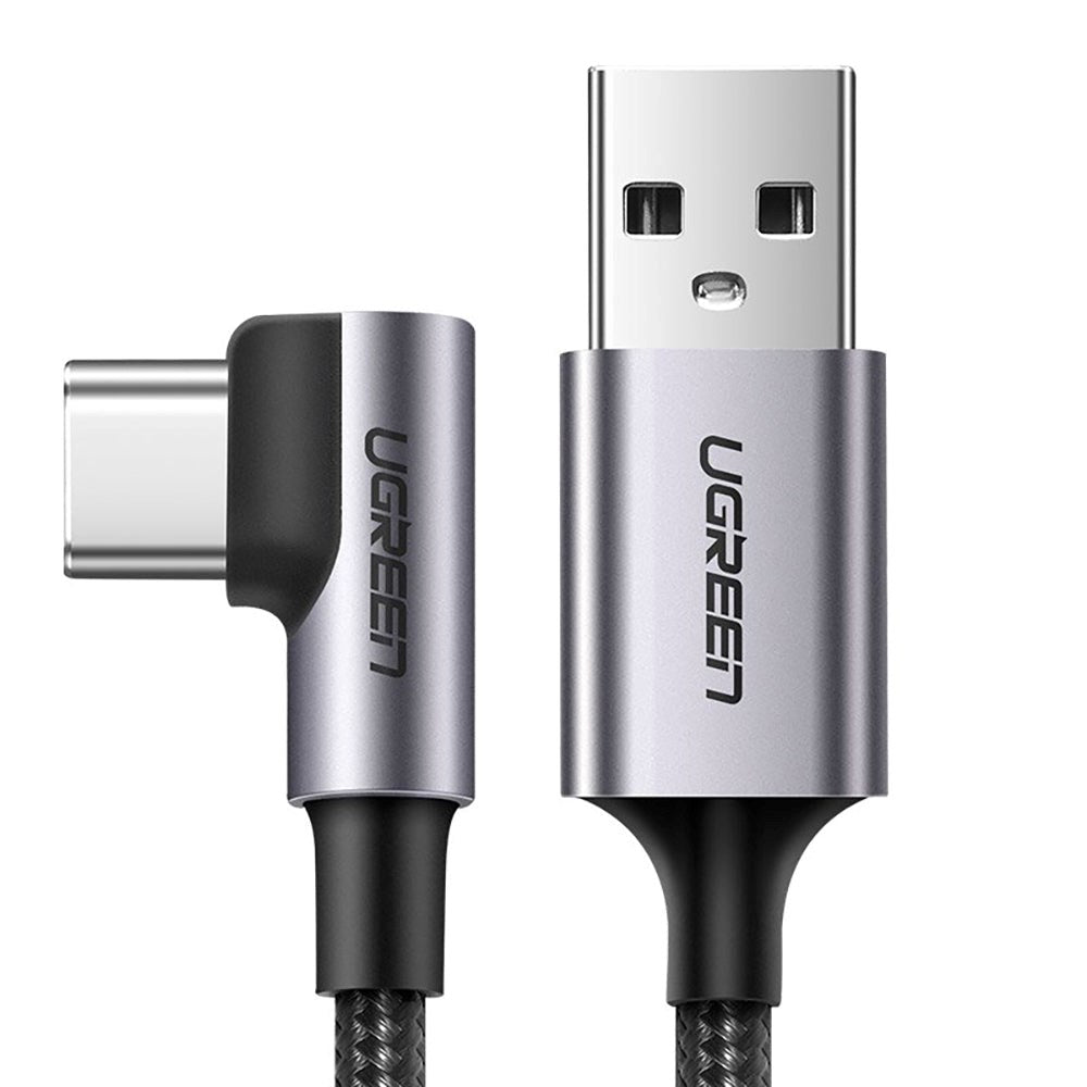 Ugreen 18W Vinklad USB-A till USB-C-Kabel - 2 Meter - Svart