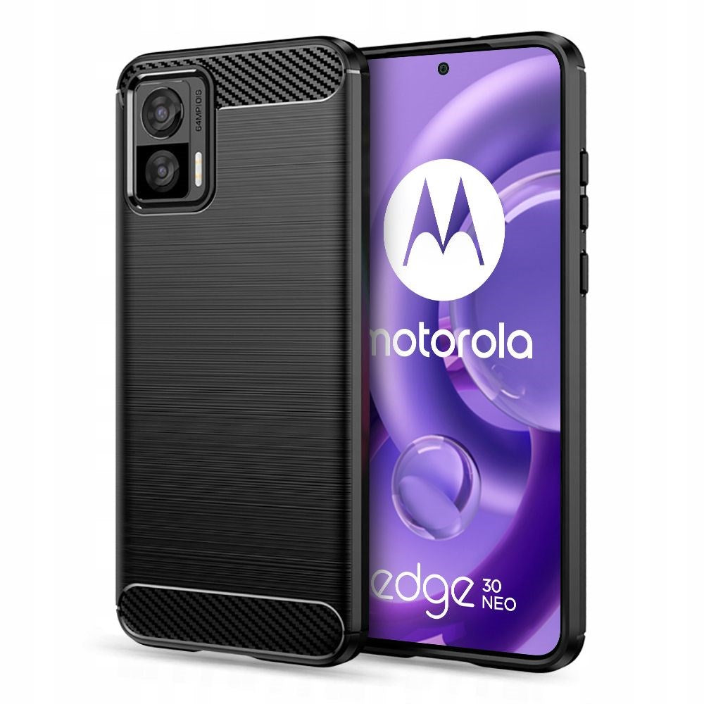 Motorola Edge 30 Neo Tech-Protect Flexibelt Plast Skal Carbon - Svart