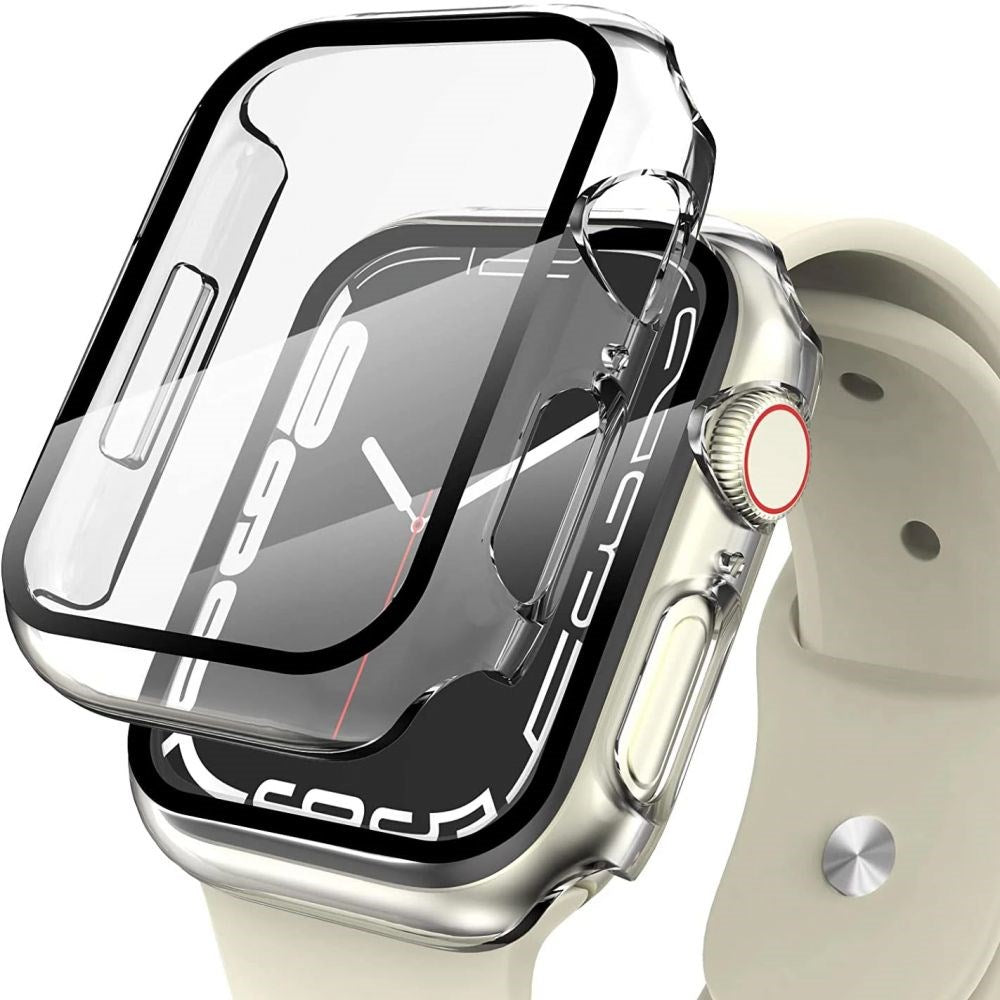 Apple Watch 7/8/9 (45mm) Tech-Protect Defense360 Skal med Skärmskydd - Transparent / Svart Kant