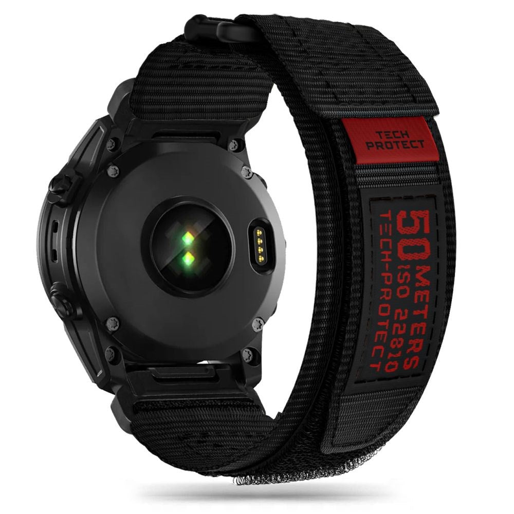 Universal Garmin 22mm QuickFit Tech-Protect Scout Pro Tygrem - Svart