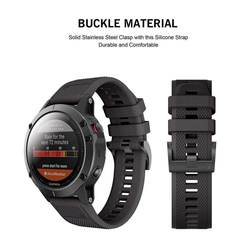 Universal Garmin 22mm QuickFit Tech-Protect Smooth Strap - Svart