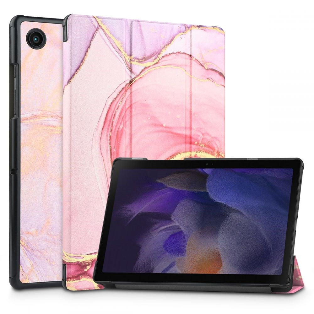 Samsung Galaxy Tab A8 10.5" (2021) Tech-Protect Smartcase Tri-Fold Fodral - Pink Marble