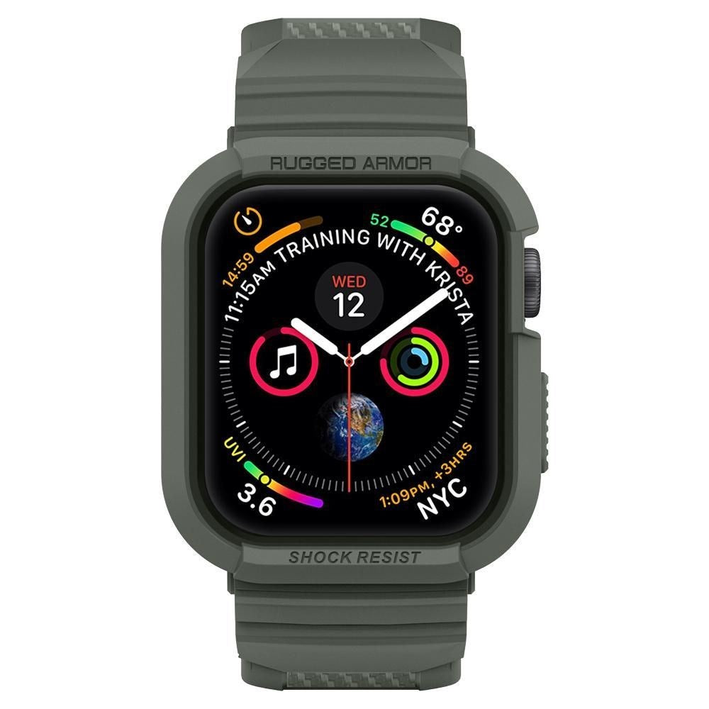 Apple Watch SE/6/5/4 (44mm) Spigen Rugged Armor Skal med Rem - Grön